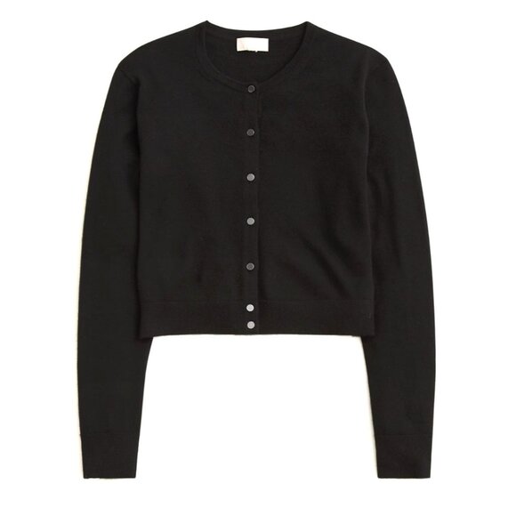 J. Crew Sweaters - NWT J.Crew Featherweight Cashmere Cardigan in Jet Black Fitted Sweater S
